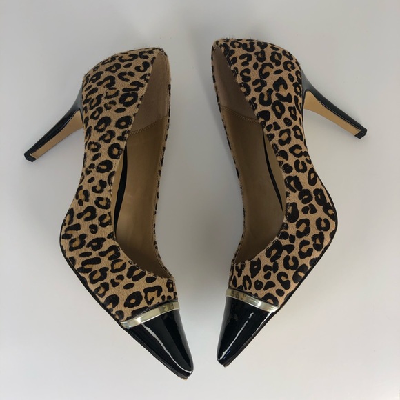 Apt. 9 Leopard Calf fur Poited Toe Heels Pumps Size 8.5 - Picture 4 of 10